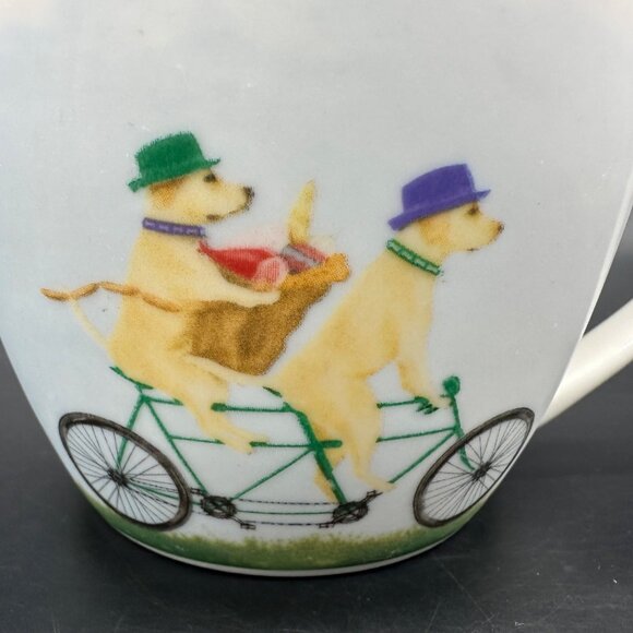 Golden Labrador Dog Mug Bicycle Pimpernel Portmeirion 16 Ounce Coffee Cup 2018 - Picture 9 of 12